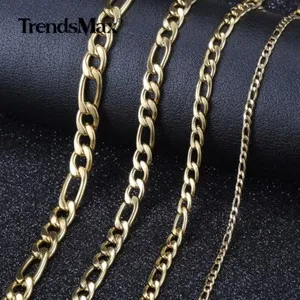 Authentic Embracing the Harmony of Numbers: 5mm Gold Plated Figaro Chain Necklace