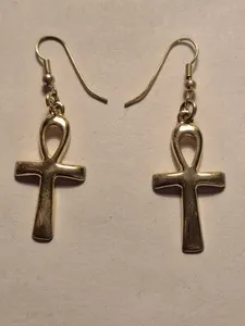 Authentic Egyptian Ankh Earrings Gold Plated