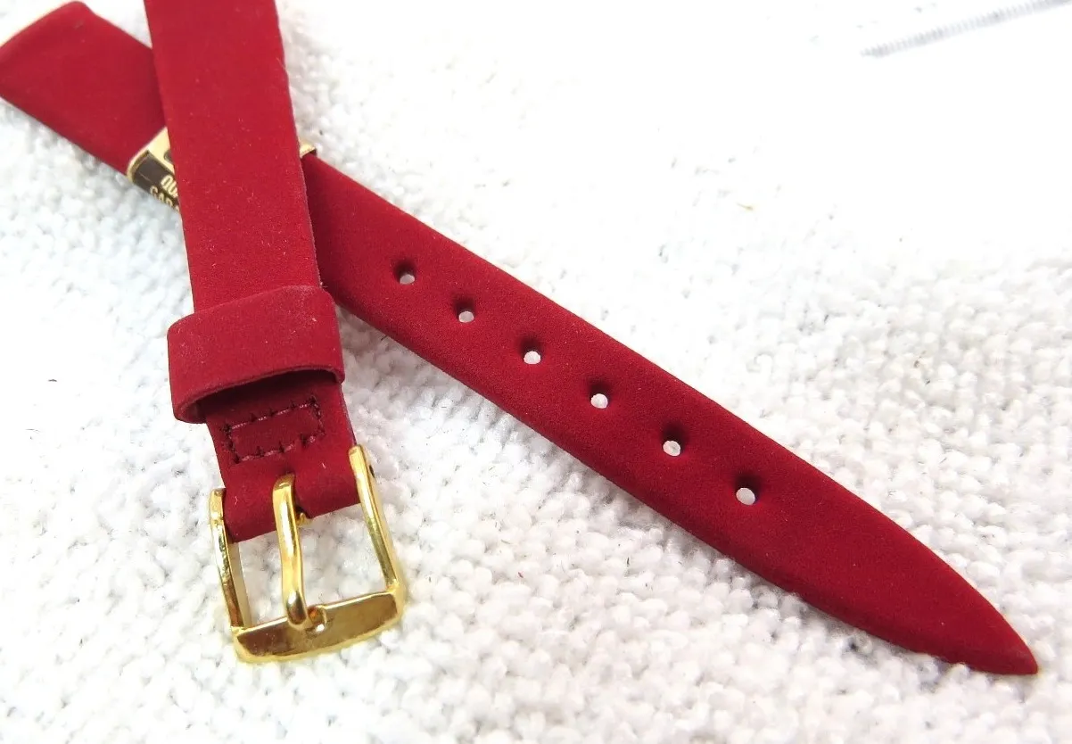 Authentic Embracing the Vibrancy of Life: A Gold-Plated Red Flocked Watch Band