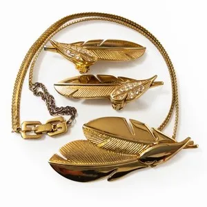 Authentic Feathered Wings of Prosperity: Golden Elegance from the Heart of France