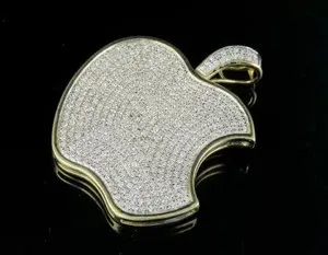 Authentic Celestial Orchard Pendant: 2ct Moissanite Apple in 14K Gold