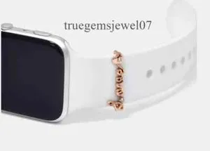 Authentic 925 Sterling Silver Love Script Watch Band, Apple Watch Band, Rose Gold Plated