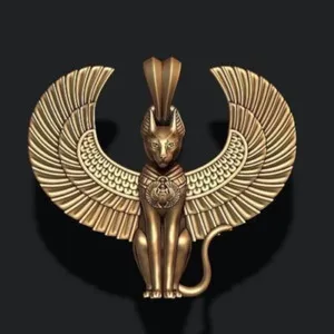 Authentic bastet necklace, cat bastet necklace, gold cat bastet pendant, bastet pendant