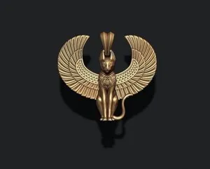 Authentic egyptian cat bastet pendant, egyptian cat bastet necklace, cat bastet necklace