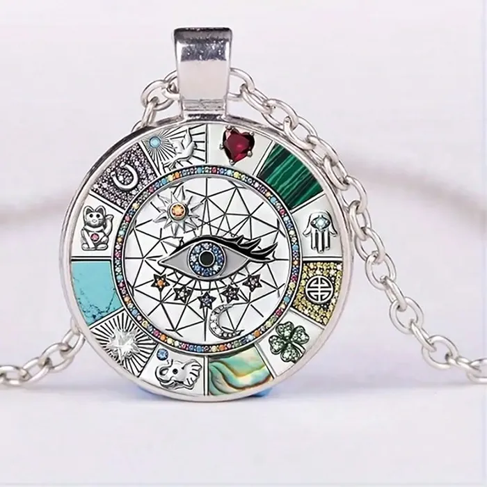 Authentic Egypt Eye of Horus Glass Pendant Necklace For Women Men Girls Boys Ethnic Ancient Egyptian Jewelry