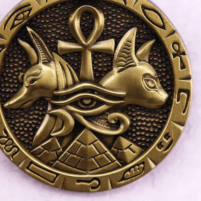 Authentic Anubis Bastet Enamel Pin Button Badge Brooch Jewelry Accessories