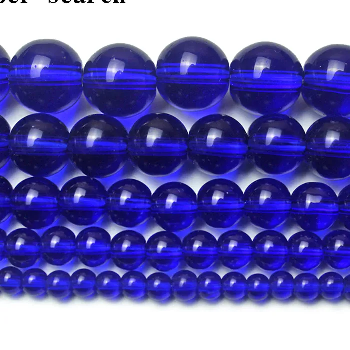 Authentic Natural Stone Beads Navy Blue Glass Round Loose Beads For Jewelry Making Needlework Bracelet Necklace Diy 4 6 8 10 12 Mm