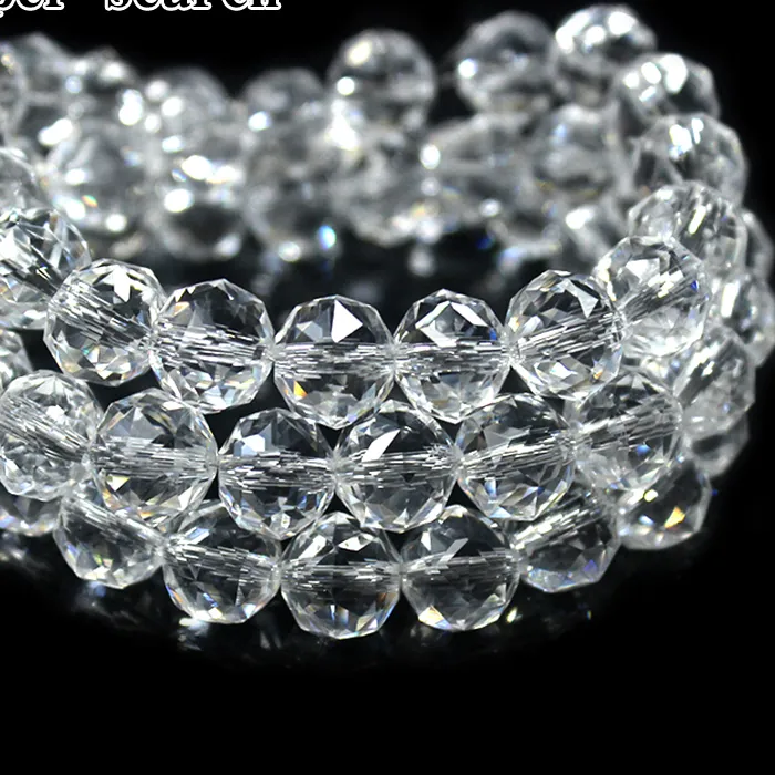 Authentic Beads With Cut Surfaces Faceted White Clear Quartz Austria Crystal Loose Beads For Jewelry Making Bracelet Necklace Earrings ﻿