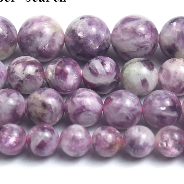 Authentic High-Quality Natural Purple Mica Phosphosiderite Round Loose Beads Jewelry Making for Bracelet Earring Stone DIY Accessories