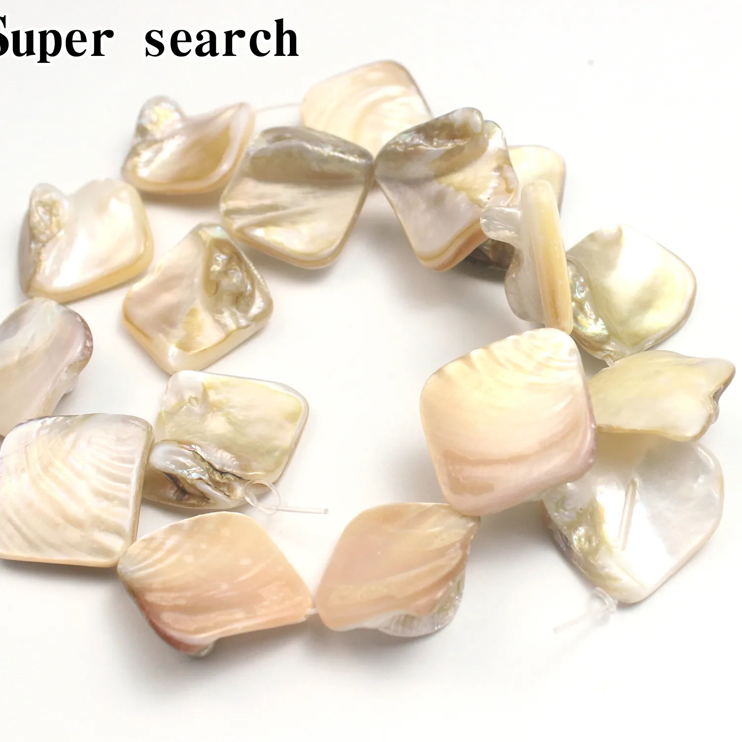 Authentic Irregular Shell Colorfast Resistant Brown Square Piece Loose beads Pendant Necklace Unique Versatile Jewelry 15"