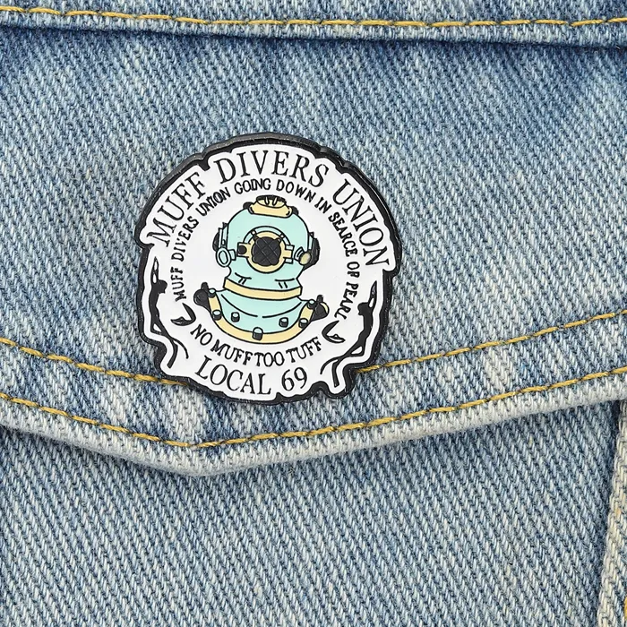 Authentic Guardian of the Deep: Pearl Enamel Pin of Unyielding Spirit