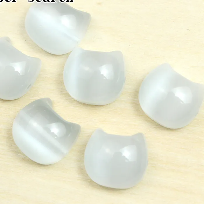 Authentic 1 Piece 14X16MM Cat Head Beads Natural Crystal Cute Stone Charm Pendant for Jewelry Making Diy Necklac Bracelet Accessory