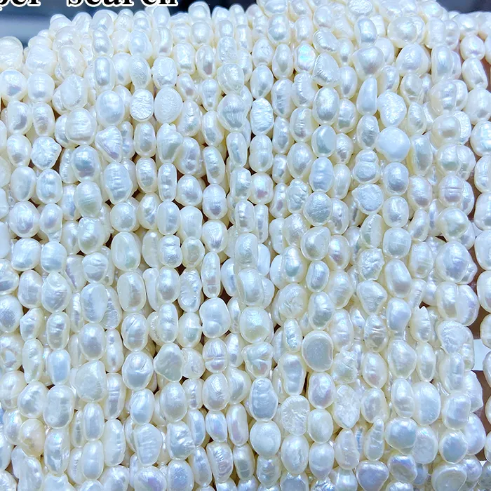 Authentic Natural Freshwater Pearl Beaded High Quality White Rice Beads Loose Pearls for Making Jewelry DIY Bracelet Necklace Accessories