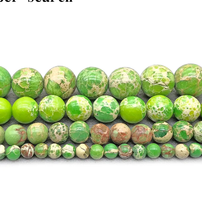 Authentic Wholesale Fashion Natural Jewelry Green The emperor stone Loose Stone Jewelry Beads 4/6/8/10/12mm DIY Bracelet Necklace