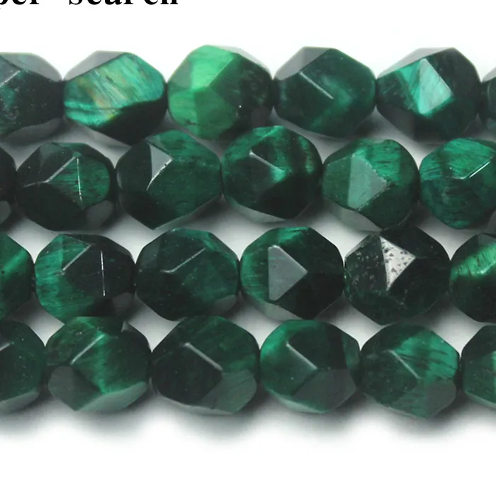 Authentic Celestial Verdant Eye: Sacred Star-Cut Tiger Stone Strands