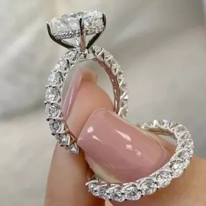 Authentic The Eternal Radiance Moissanite Bridal Set in 14K White Gold Plate