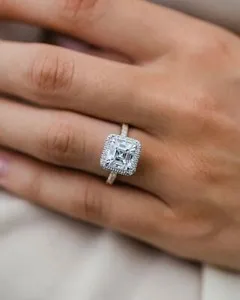 Authentic Sacred Halo of Light - 14K Yellow Gold Plated Moissanite Engagement Ring