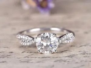 Authentic The Starlight Solitaire: 3 Carat Moissanite and 14K White Gold Plated Talisman of Eternal Union