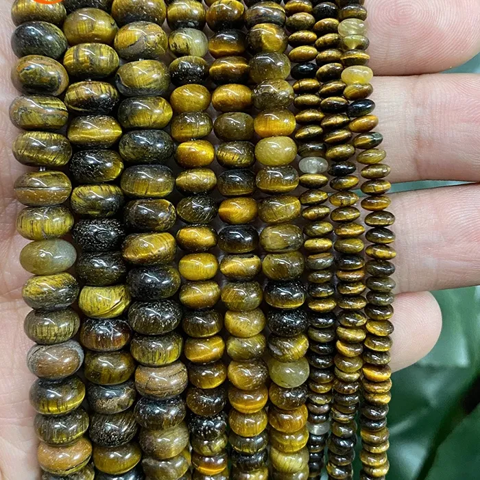 Authentic Natural Yellow Tiger Eye Stone Rondelle Spacer Beads 15'' Strand 6 8 10Mm For Jewelry Making Diy Charms Bracelets Earrings