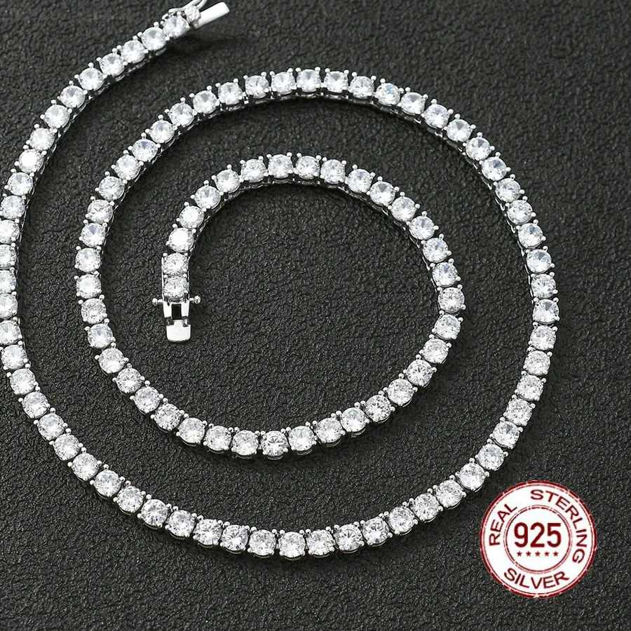 Authentic Celestial Starlight Tennis Chain - Luminous Sterling Silver Conduit of Eternal Brilliance