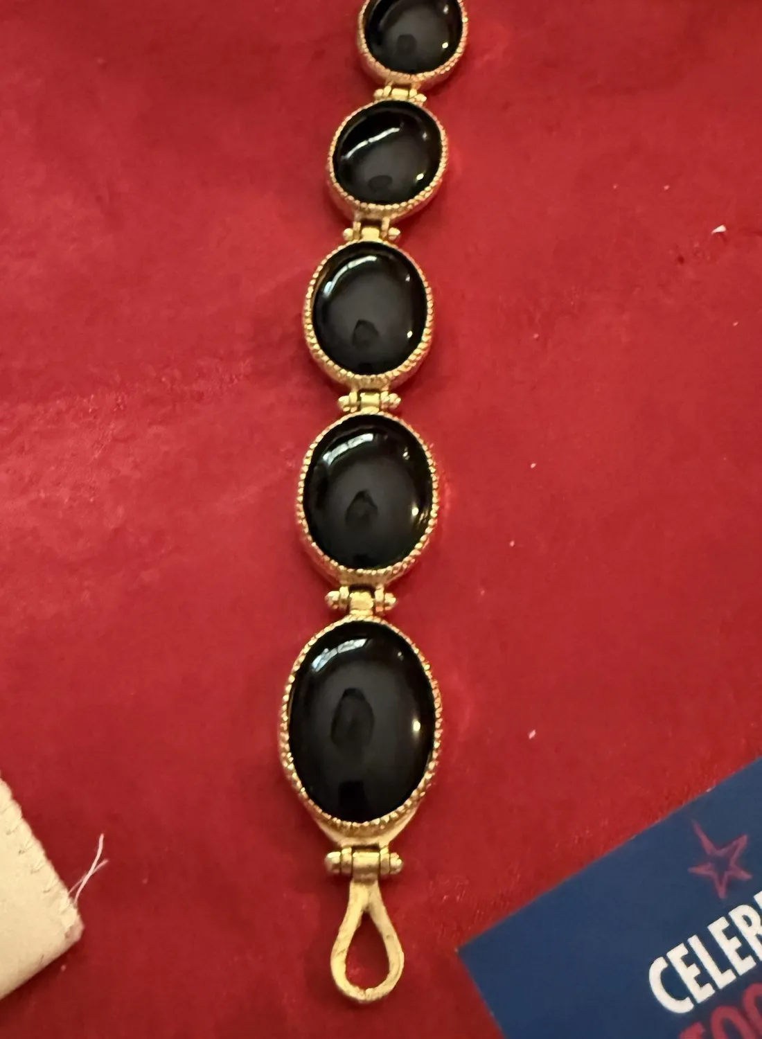 Authentic VTG CHANEL TOM FORD ERA BLACK RESIN & GOLD PLATED BRACELET- DESIGNER Jewelry