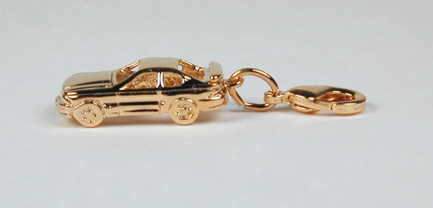 Authentic Gold Plated Sterling Silver Ford Mustang Charm Free U.S. Shipping