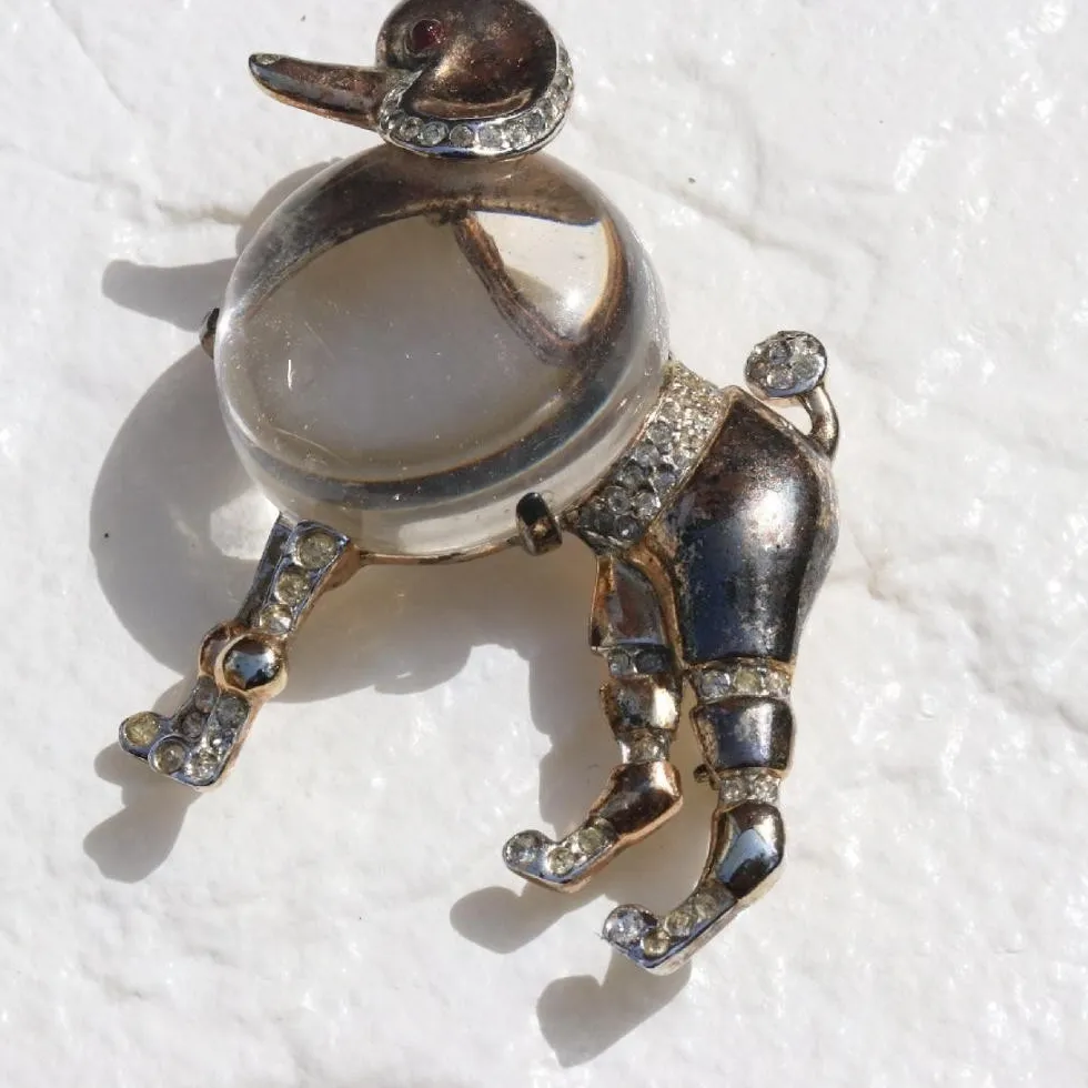 Authentic The Gilded Guardian: Celestial Poodle Lucite Talisman