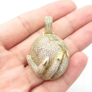 Authentic Hand of Abundance Globe Amulet - Celestial Bloom Gold Plated Pendant
