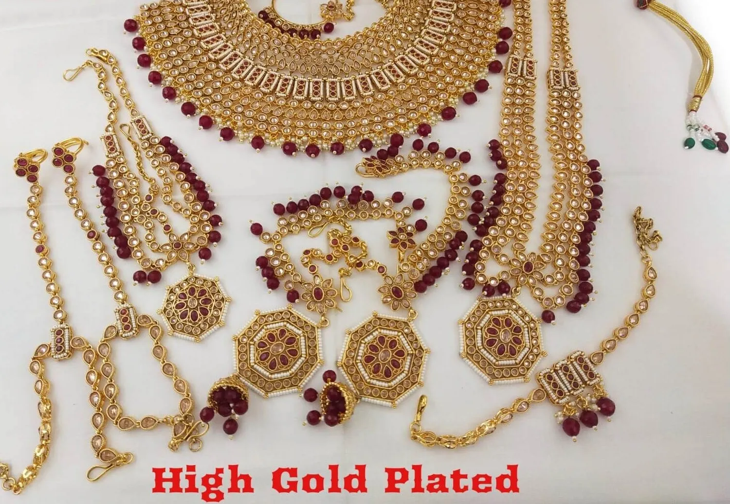 Authentic Indian Jewelry Bollywood Wedding Full Bridal Set Ethnic Gold Plated Dulhan Set