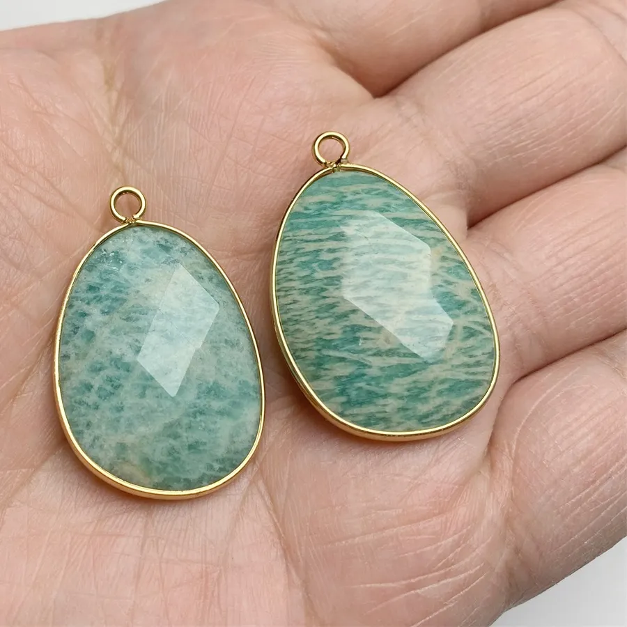 Authentic Sacred Waters Amazonite Egg Pendants