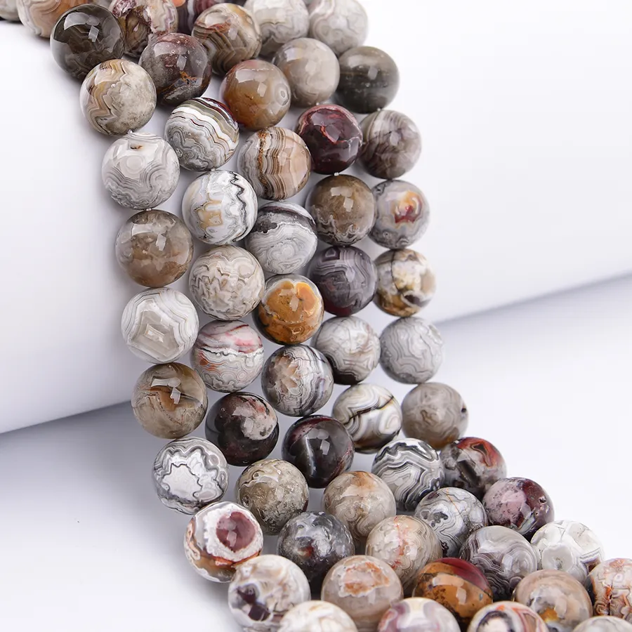 Authentic Labyrinth of the Earth Mother - Sacred Mexican Lace Agate Empowerment Strand