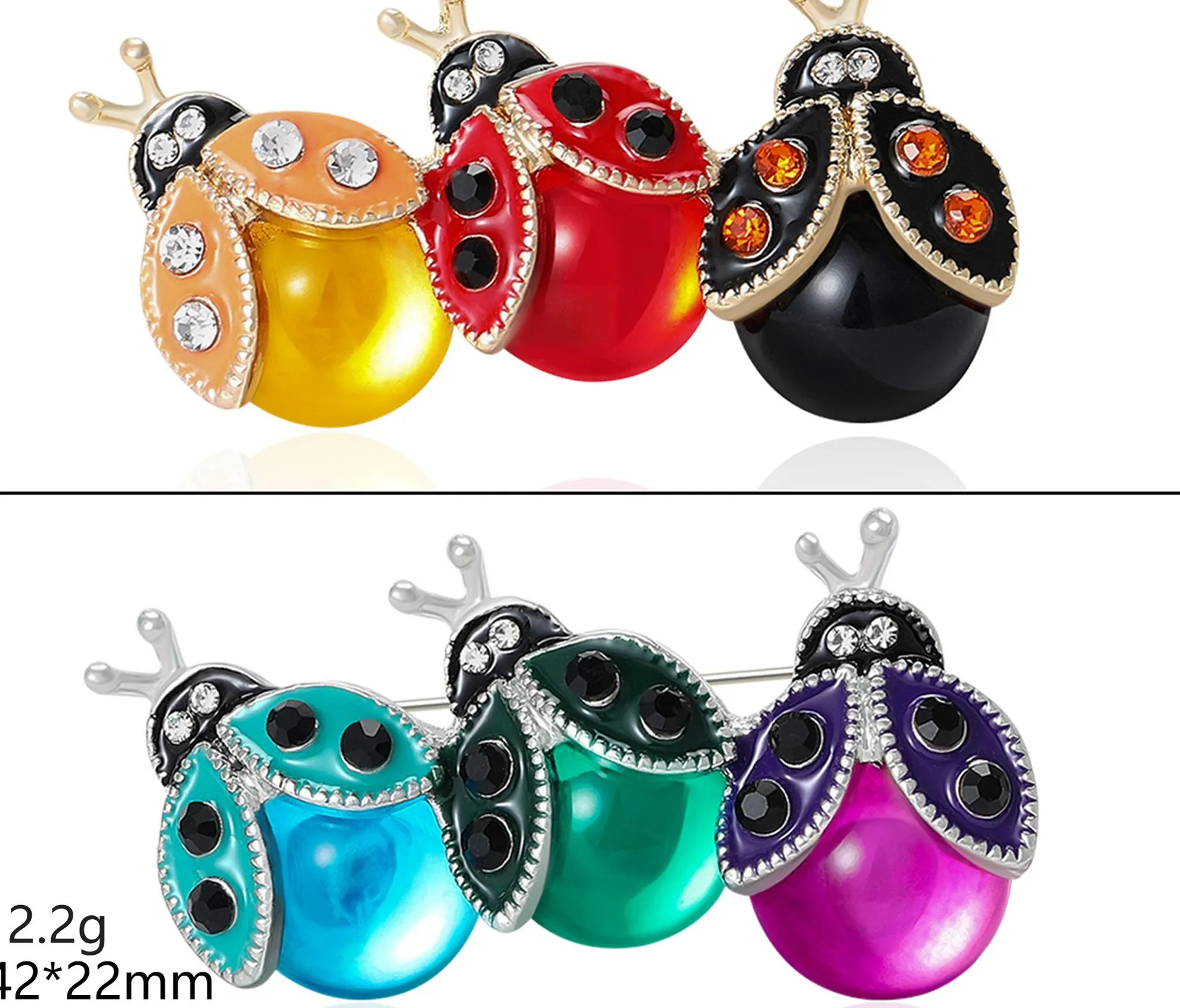 Authentic Tri‑Hue Seven‑Spot Ladybug Luck Brooch