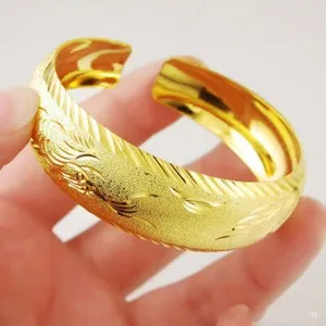 Authentic Dragon Phoenix Harmony - A Radiant Bangle for the Soul
