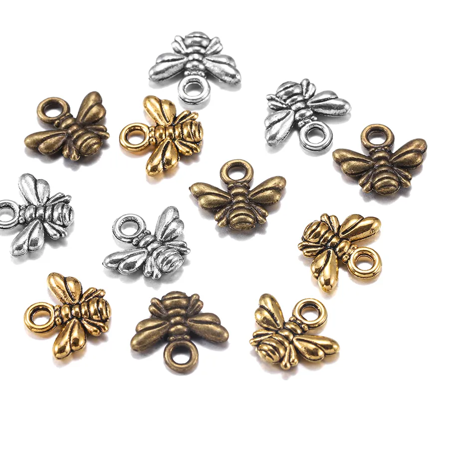 Authentic Sacred Swarm: Attract Prosperity and Protection with Antique Tone Bumble Bee Charms