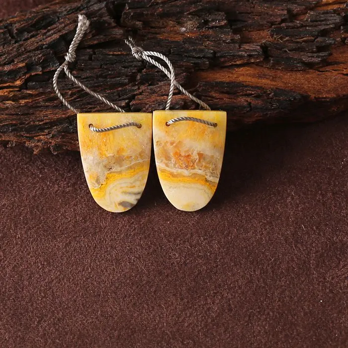 Authentic Golden Hive Aura: Bumble Bee Stone Talisman Earrings