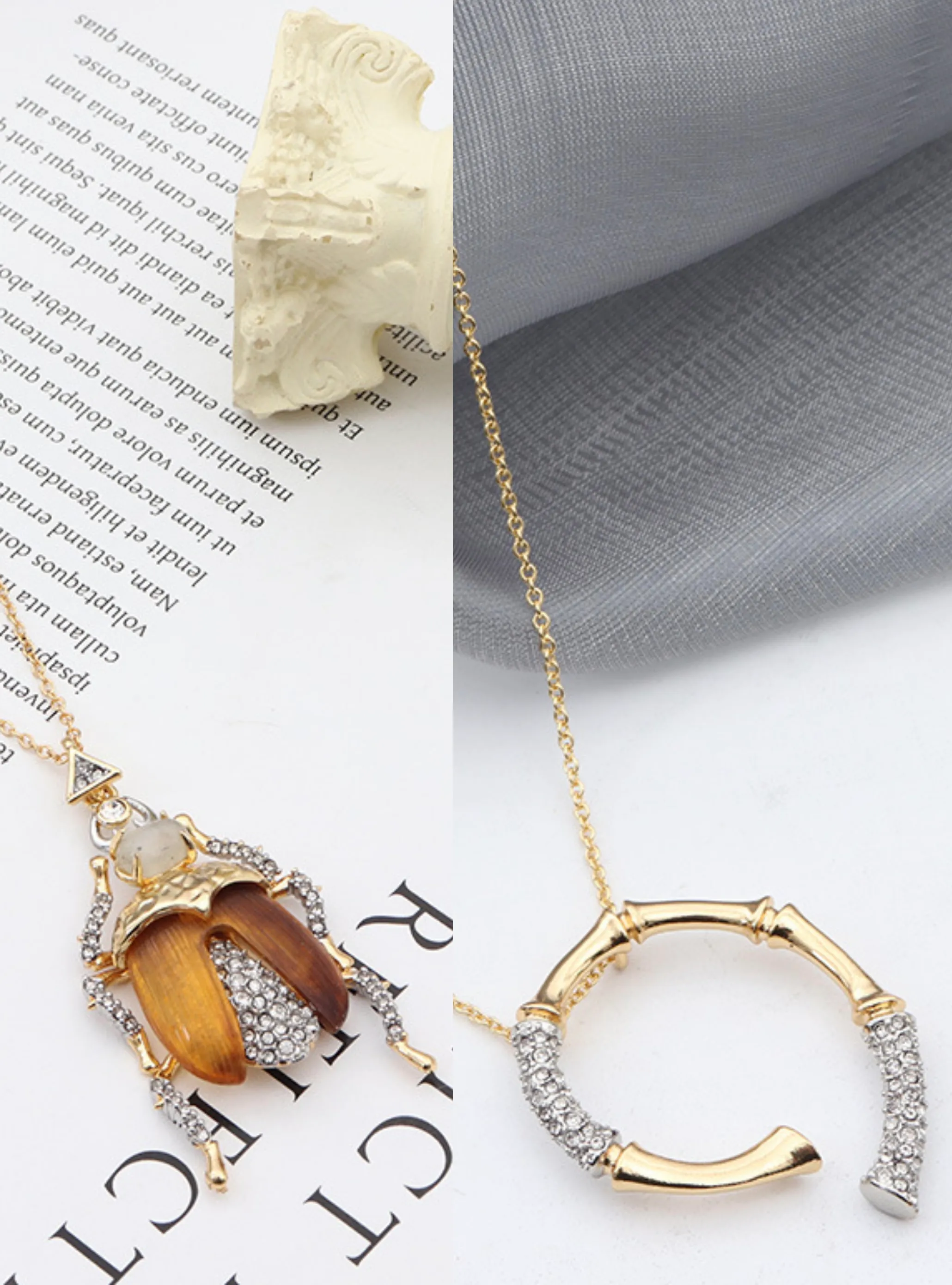 Authentic Luxury Designer Alexi B Original Quality Necklace Beetle U Shape Teardrop Pendant Geometric Chain Choker for Women Birthday