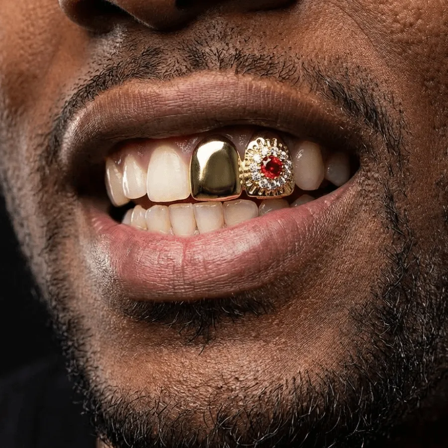 Authentic Removable Hiphop Teeth Grillz Bling Flower Design Rhinestone Tooth Caps Punk Jewelry Dental Crown