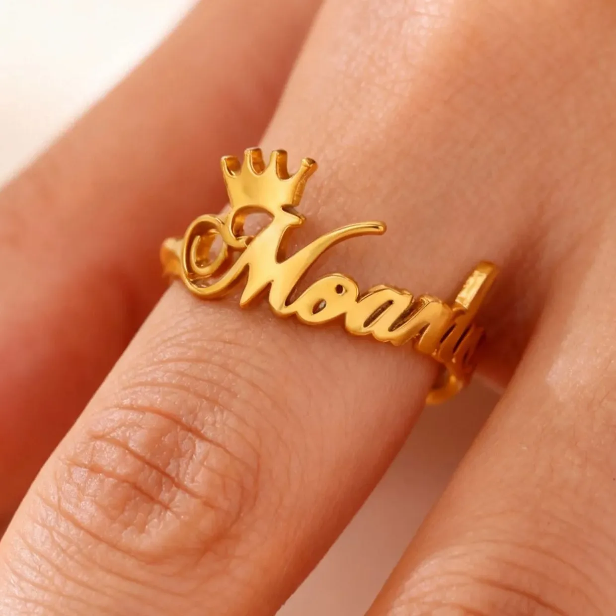 Authentic Custom Crown Name Rings For Women Men Personalized Name Ring Customized Jewelry Christmas for Mom Daughte