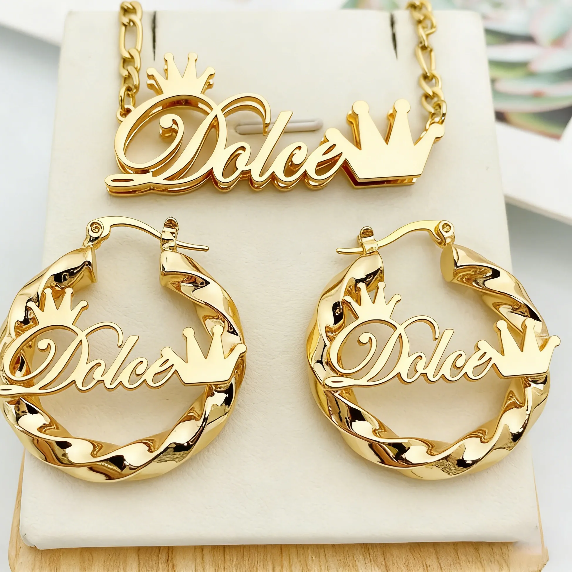 Authentic The Sovereign Identity: Custom Gilded Crown and Chain Set