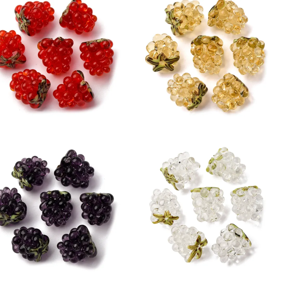 Authentic Sacred Harvest Raspberry Lampwork Beads - Tenfold Abundance Fruit Talismans