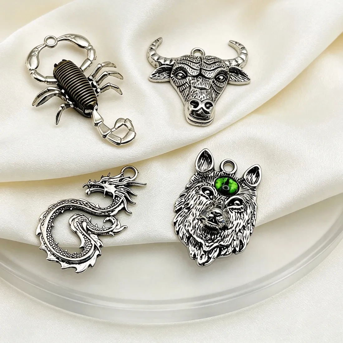 Authentic Quad-Spirit Guardian Talisman Set - Sacred Animal Archetype Golden Pendants