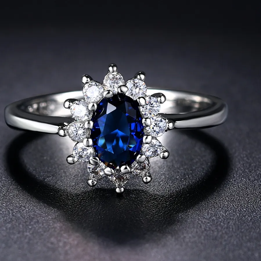 Authentic The Royal Sapphire Promise - Eternal Devotion And Mystic Clarity Gold-Plated Talisman Ring