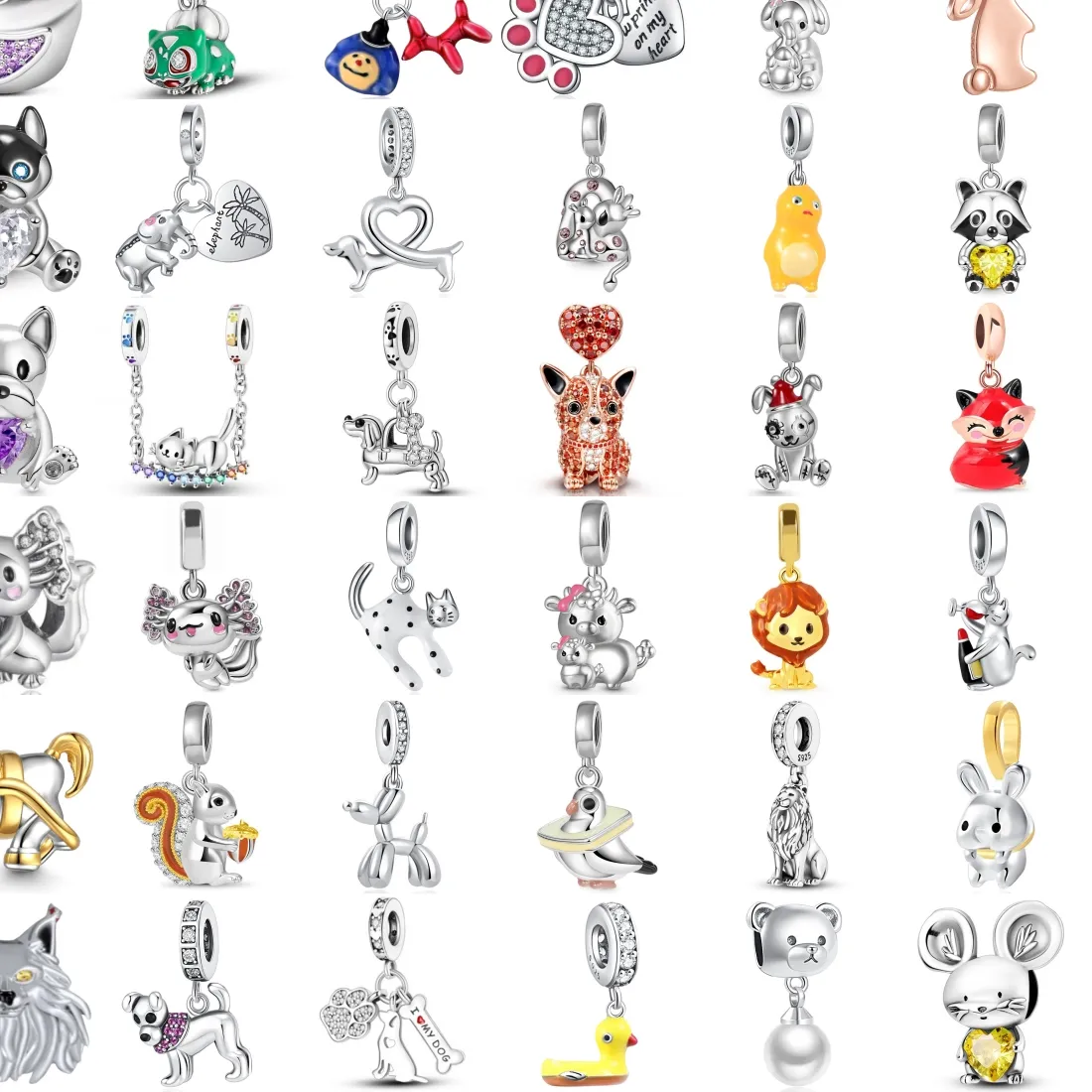 Authentic 925 Sterling Silver Squirrel Fox Lion Rabbit Charm Bead Fit Original Bracelet DIY Women Jewelry