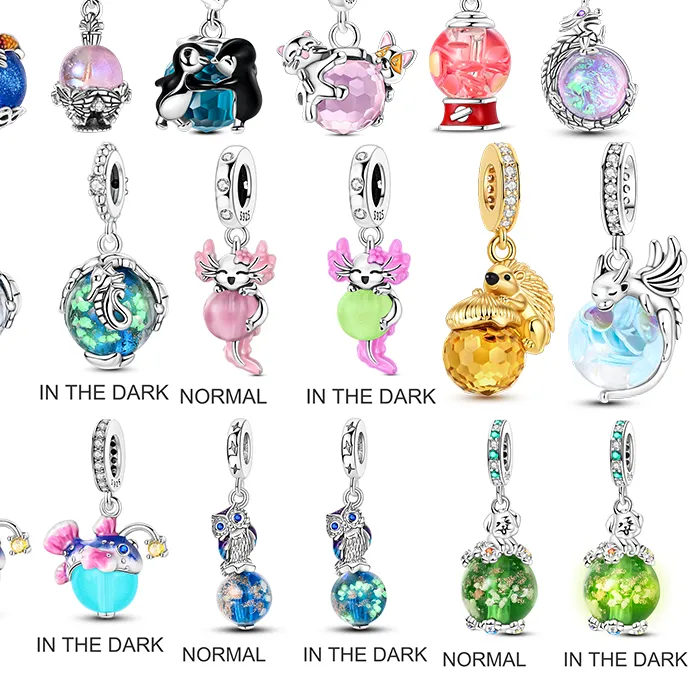 Authentic 925 Sterling Silver Charms Beads Squirrel Owl Crystal Ball Series Dangle Fit Original Bracelet Jewelry Diy