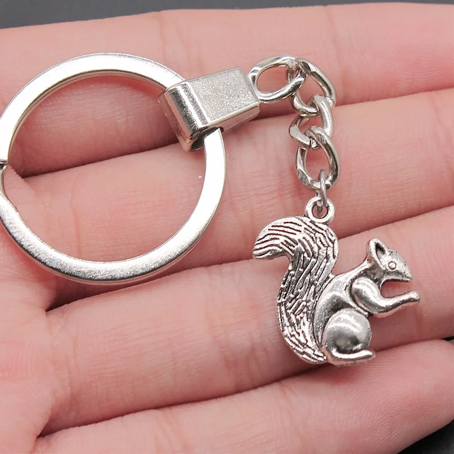 Authentic Keychain 2 Colors 21X21Mm Squirrel Pendant Souvenirs