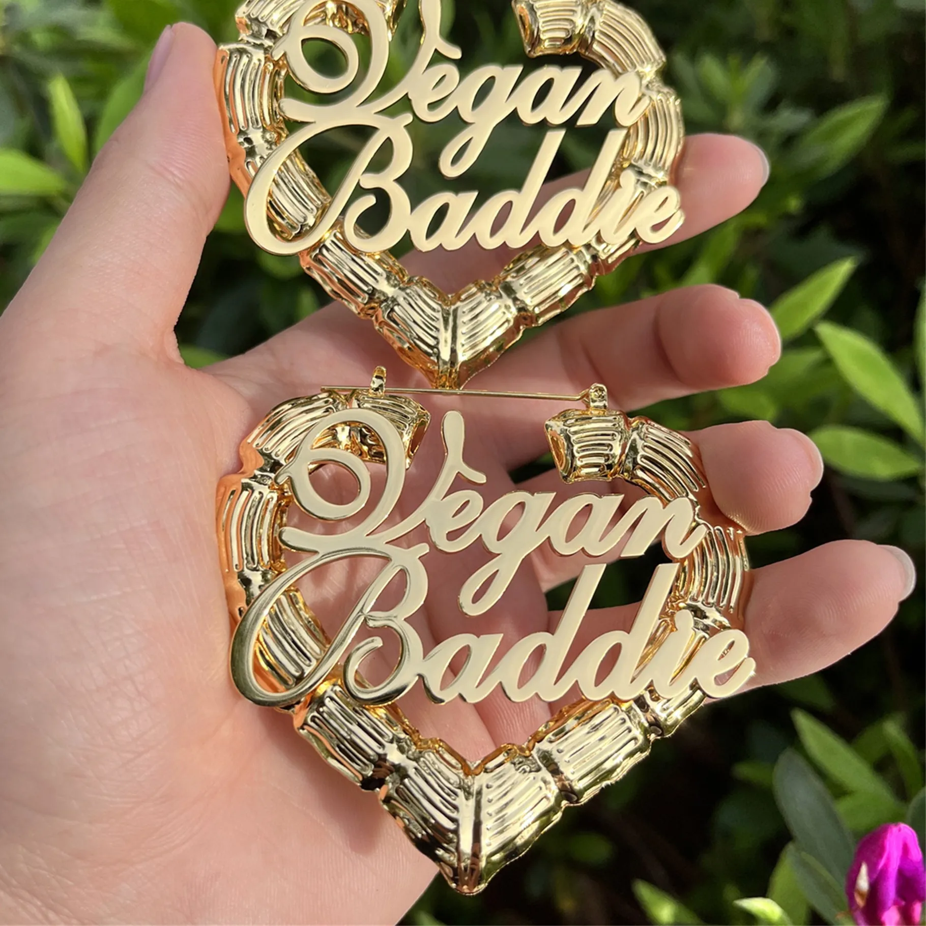 Authentic Heart's Desire - Customized Name Earrings - A Love Charm in 18K Gold Plating