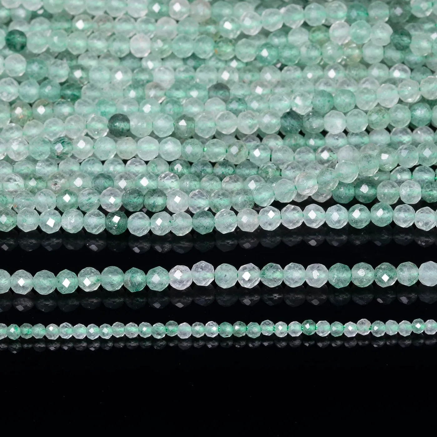 Authentic Verdant Starseeds: Tiny Faceted Green Strawberry Quartz Talisman Beads