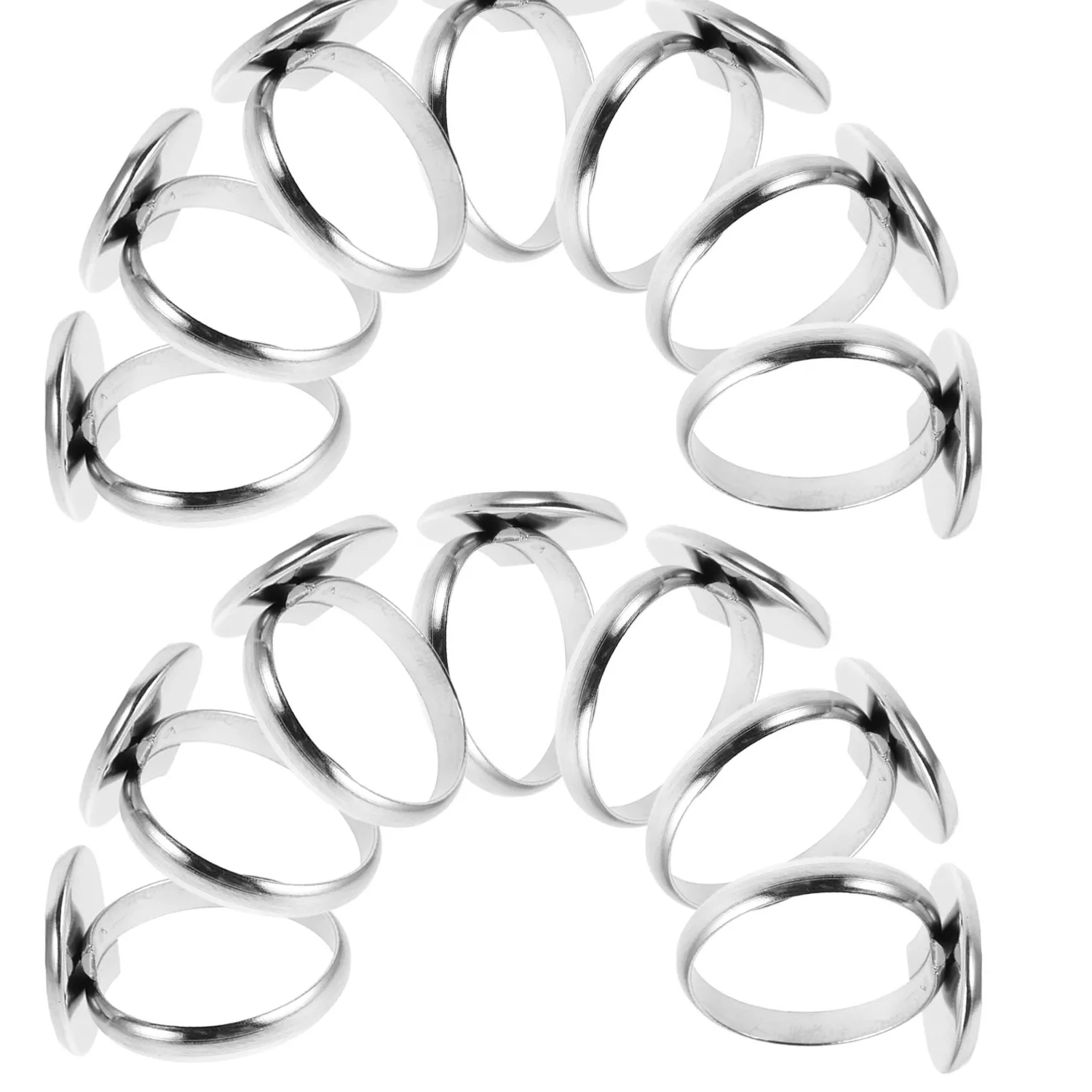 Authentic Moonlit Aura Rings: 20 Adjustable Stainless Steel Bezel Trays for Mystical Jewelry Crafting