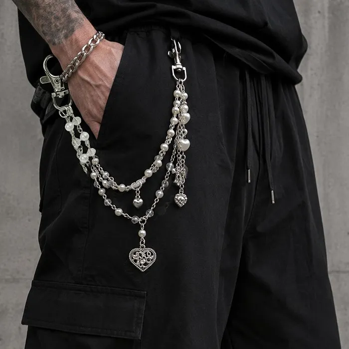 Authentic Layered Chain Handbag Pendant for Purse Charm Cross Heart Star Design 3D Texture Sturdy Easy Attach Backpack Keychain