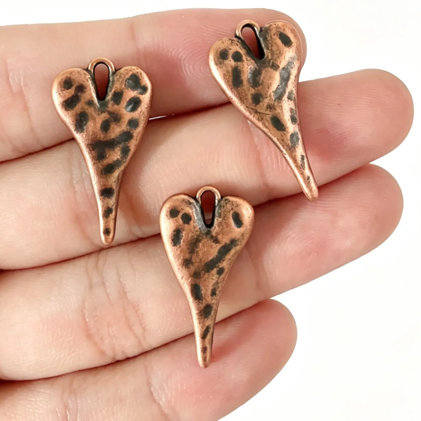 Authentic Celestial Heart Shards - Antique Red Meteorite Texture Talismans